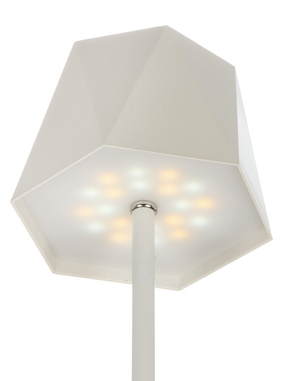 Светильник настольный на подставке, USB+адаптер, белый, абажур белый, A010108, 24 см