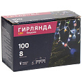 Гирлянда 100 ламп, 3х0.6 м, 8 режимов, Занавес, свет мультиколор, белая, в помещении, сетевая, SYDA-041938 - фото 3