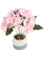 Цветок искусственный декоративный Композиция розовых цветов, в кашпо, 20х7.5 см, A300109