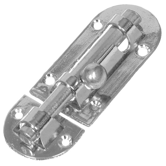 Шпингалет овальный, ригель круглый, Trodos, 70 мм, 01.01.02 L, 205049, хром