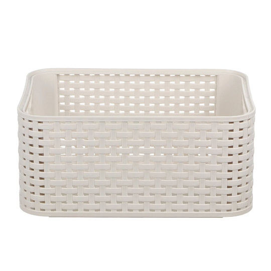 Корзина для хранения, 6 л, 28.5х19.4х13 см, прямоугольная, плетеная, пластик, Curver, Curver S, 205825