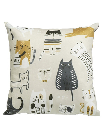 Подушка декоративная, 40х40 см, Коты, 100% полиэстер
