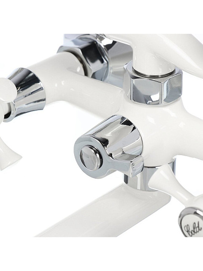 Смеситель для ванны, Эверест, с кран-буксой, белый, B23-0647