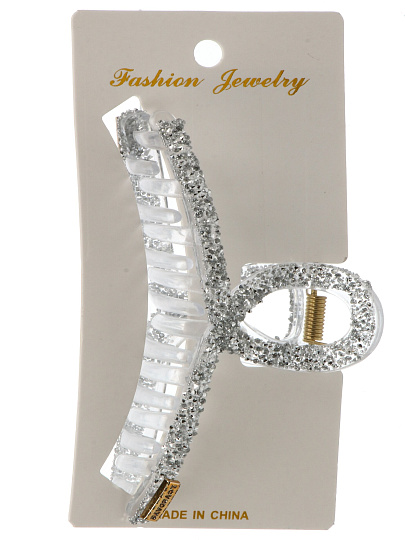 Заколка для волос 10 см, пластик, в ассортименте, с блестками, Y4-11626