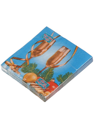 Салфетки бумажные New Line, Design Шампанское, 20 шт, 3 слоя, 33х33 см