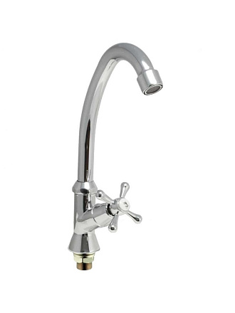 Смеситель для кухни, Juguni, с кран-буксой, для одного типа воды, хром, JGN1140