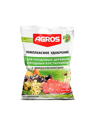 Удобрение для плодово-ягодных кустарников, с микроэлементами, 1 кг, Agros