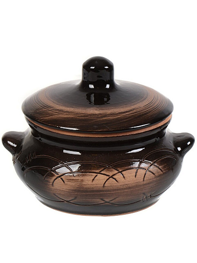 Горшок для запекания керамика, 0.5 л, с ручками, Борисовская керамика, Лакомка Старина, СТР00000360