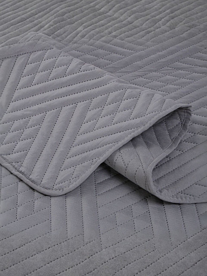 Покрывало евро, 220х240 см, 100% полиэстер, стеганое, Silvano, Сетка, темно-серое