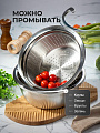 Набор салатник и дуршлаг нержавеющая сталь, круглый, 26х11 см, Y4-8686 - фото 3