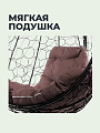 Подвесное кресло 1-мест, 98х72х186 см, 120 кг, Капля, коричневое, ротанг, подушка коричневая, 11020205 - фото 4