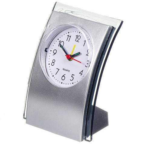 Часы-будильник настольные, 14.5х10.5х5 см, пластик, серые, Стиль, Y4-5213