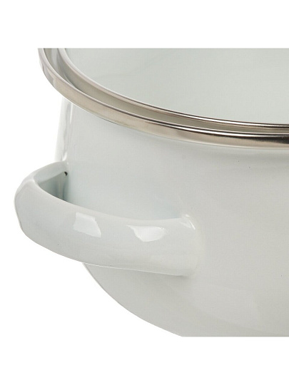 Набор посуды эмалированная сталь, 6 предметов, кастрюли 0.7,1.1 л, салатник 0.7 л, Ботаника, 894-011