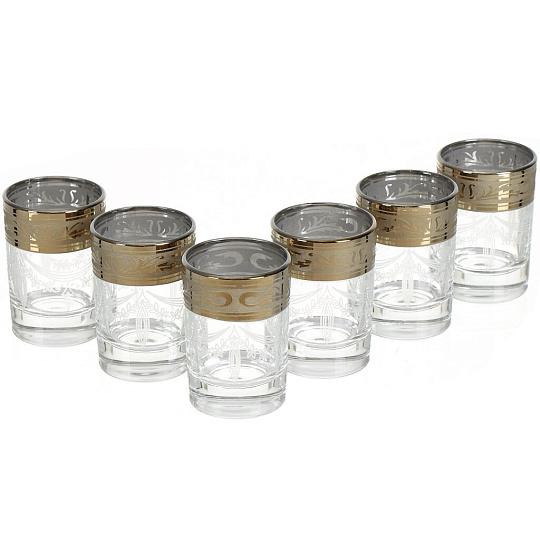 Стопка стекло, 60 мл, 6 шт, Гусь-Хрустальный Стекольный Завод, Русский узор, GE09-837