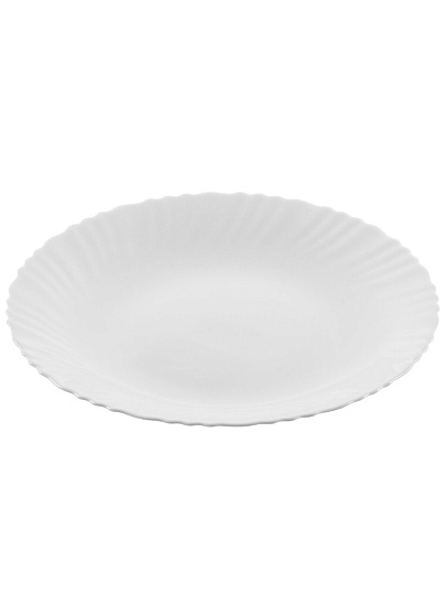 Тарелка обеденная, стеклокерамика, 24 см, круглая, Белая, Daniks, 223765 LHP95