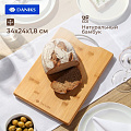 Доска разделочная бамбук, 34х24х1.8 см, с ручкой, прямоугольная, Daniks, H-1080M - фото 7