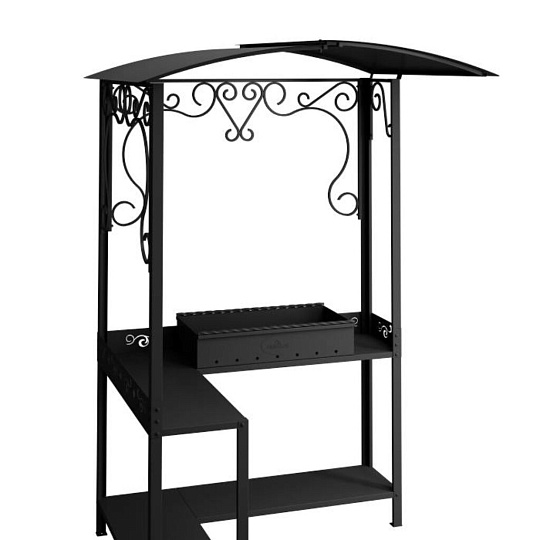 Мангал 1481х1186х2094 мм, 3 мм, разборный, стационарная крыша, Grillux, Grill Area, ВЗР2451/ВЗР2469