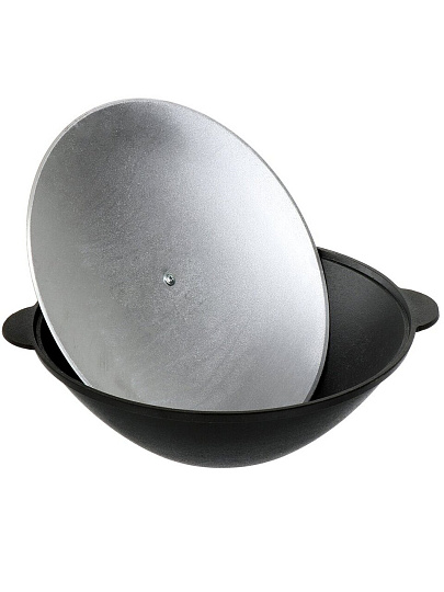 Сковорода-вок чугун, 30 см, Камская посуда, с крышкой, 4 л, индукция, вок49