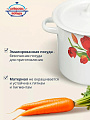 Кастрюля эмалированная сталь, 3.5 л, крышка сталь, цилиндрическая, Сибирские товары, Тюльпаны/Маки, С1612*78/*67/.3*78/3*119 - фото 3
