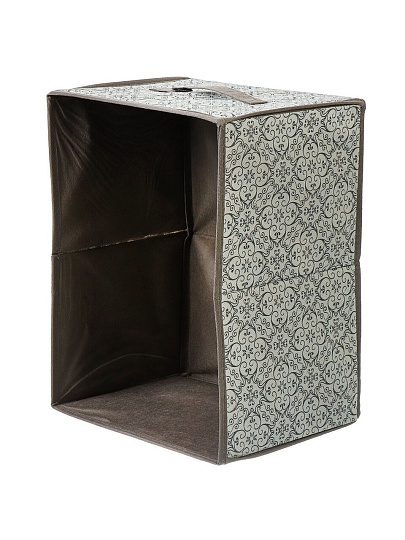 Кофр для хранения, 29х40х24 см, спанбонд, с ручкой, серый, с рисунком, ВС-23-294024