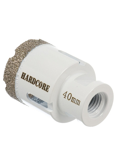 Коронка алмазная, по керамограниту, Hardcore, М14, диаметр 40 мм, для УШМ, 155040