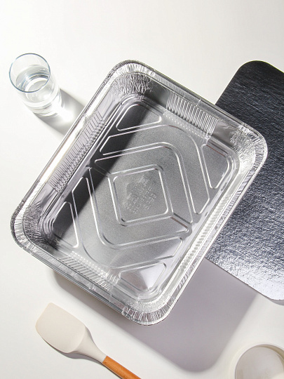 Форма для запекания алюминий, 36.9х27х7.1 см, 5.05 л, прямоугольная, с крышкой, Daniks, 99L