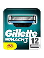 Сменные кассеты для бритв Gillette, Mach3, для мужчин, 12 шт