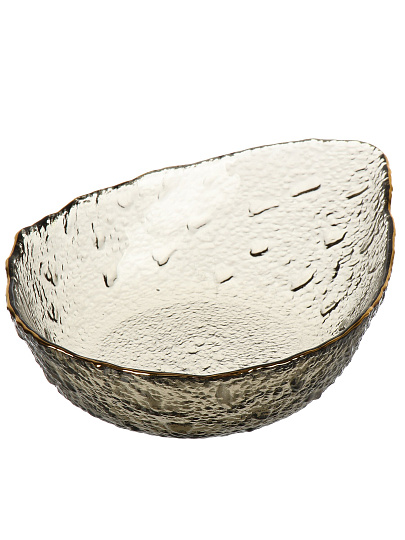 Салатник стекло, фигурный, 5 см, 0.5 л, отвод золотом, 20х15х5см, Графит, Y6-10080/B150009