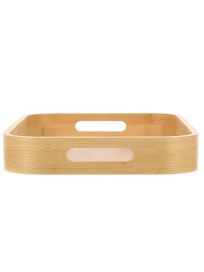 Поднос бамбук, 41х27.5х5 см, прямоугольный, с ручками, ST32141B