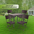 Мебель садовая Green Days, Семейный, коричневая, стол, 78х78х70 см, 4 стула, 120 кг, WAK78+YC-041 - фото 10