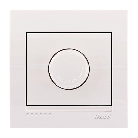 Диммер поворотный без заземления, 800 В, керамика, белый, Lezard, Deriy, 702-0202-115