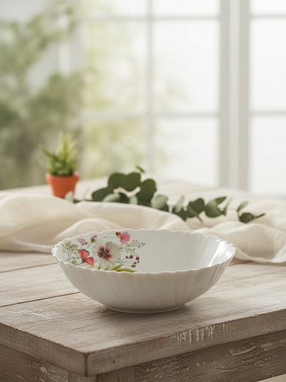 Тарелка суповая, стеклокерамика, 18 см, 0.6 л, фигурная, Сухоцветы, МФК, MFK21183