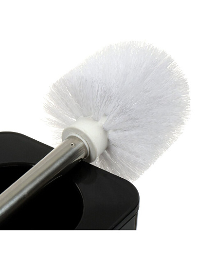 Ерш для туалета Бамбук, напольный, 11.5x11.5x12.8 см, пластик, черный, PS0107CA-TOH