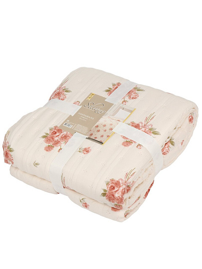 Покрывало евро, 220х240 см, 100%пэ, Silvano, Романс, св-беж