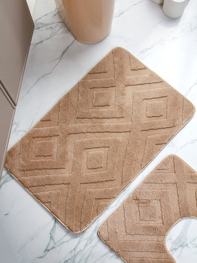 Набор ковриков для ванной, 3 пр, хаки, Y4-9944