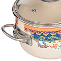 Кастрюля эмалированная сталь, 3 л, с крышкой, крышка стекло, Vitross, Ornamento, 1SC185S, индукция - фото 3