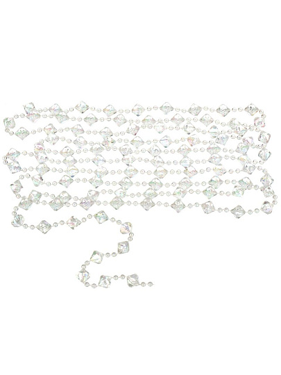 Бусы новогодние 270 см, прозрачные, Кристалл, Y4-9456
