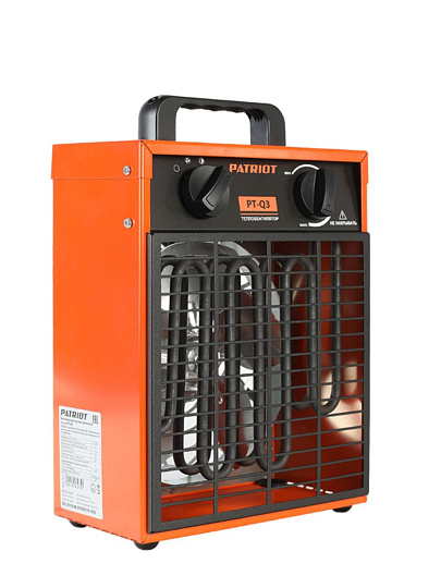 Пушка тепловая электрическая, Patriot, PT-Q 3, 3 кВт, 300 м³/ч, ТЭН, 2 режима, квадратная, 633307210