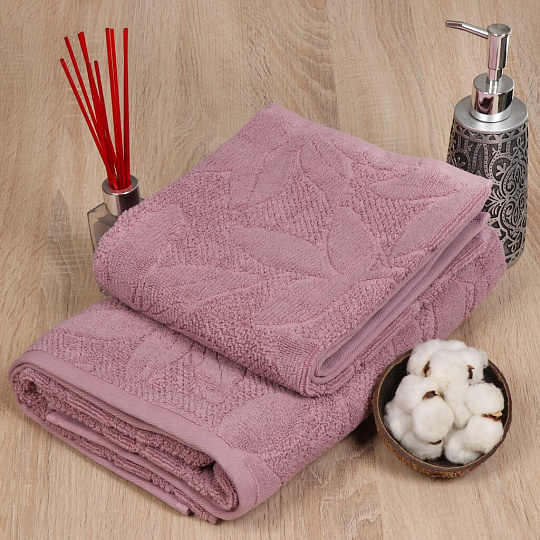 Полотенце банное 70х140 см, 100% хлопок, 500 г/м2, жаккард, Panama, Arya, сухая роза, Турция, 8680943212801