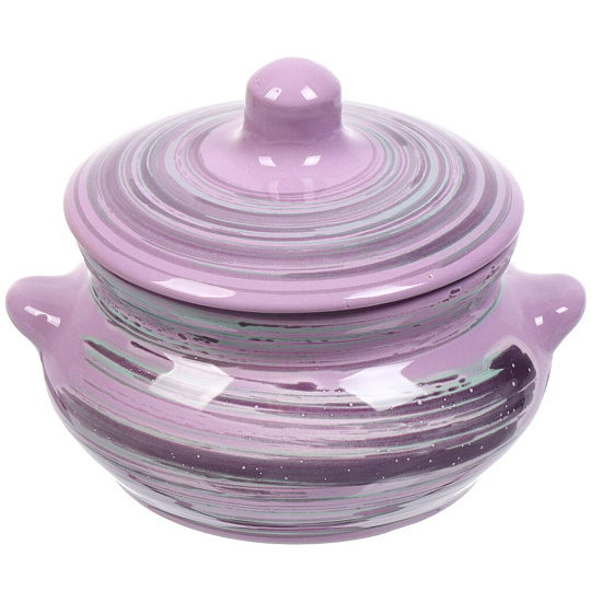 Горшок для запекания керамика, 0.5 л, 13 см, лаванда, Борисовская керамика, Лаванда Лакомка, ЛАВ00014134