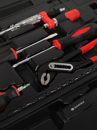 Набор слесарных инструментов Bartex, 6-гранный, металл, пластик, кейс, 15 предметов