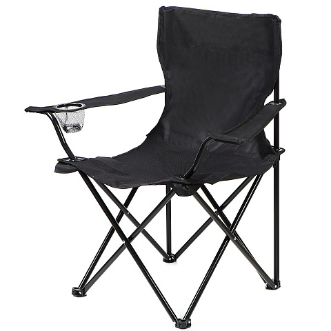 Стул-кресло 52х52х85 см, черное, полиэстер 600D, с сумкой-чехлом, с подстаканником, 100 кг, Green Days, YTBC002-19-3911
