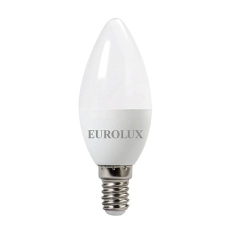 Лампа светодиодная E14, 7 Вт, 60 Вт, 220-240 В, свеча, 4000 К, свет нейтральный белый, Eurolux