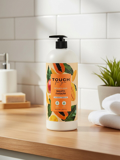 Гель для душа Touch For You, Манго-папайя, 1 л, парфюмированный
