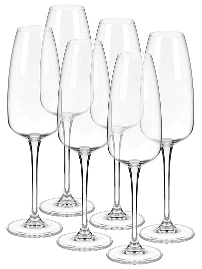 Бокал для шампанского, 290 мл, стекло, 6 шт, Bohemia, Anser, 91L/1SF00/0/00000/290-664