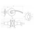 Защелка врезная, Стандарт, 8510 BK BL, 13394, с фиксатором, черная - фото 2