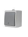 Выключатель открытой установки, одноклавишный, 10 А, ABS пластик, серый, проходной, UNIVersal, Аллегро, 1276 - фото 2