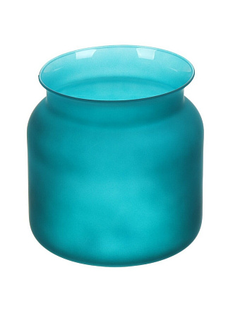 Ваза стекло, настольная, 17х17 см, Evis, Лемож-2, 27 0039 1946, бирюзовая