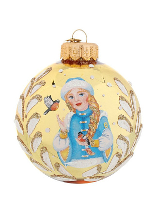 Елочный шар Снегурочка-внучка, 8 см, в подарочной упаковке, КУ-80-244031