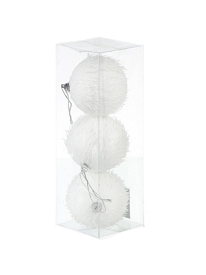 Набор шаров 3 шт, белый, 8 см, Y4-8510